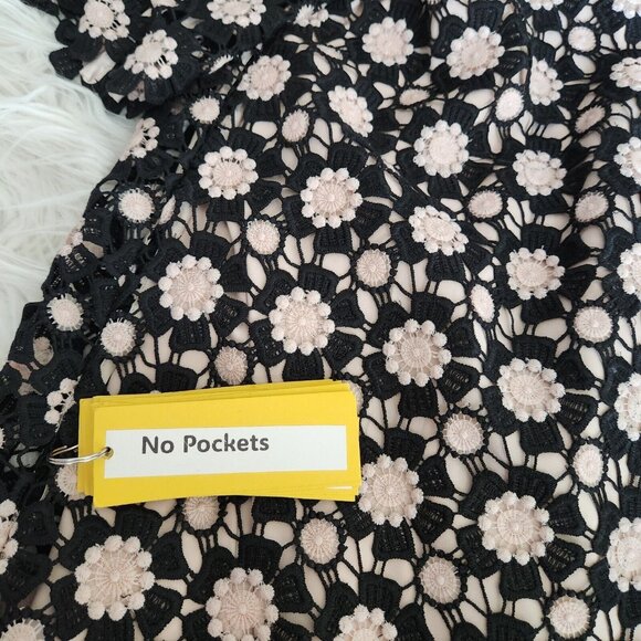 Kate Spade Shift Dress‎ 0 Daisy Crochet Lace Floral Black 3/4 Sleeves Wedding - Picture 15 of 16